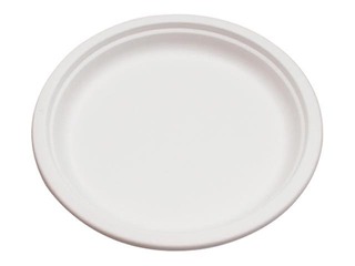 Šķīvji cukuršķiedras, 18cm, 50gab., balti