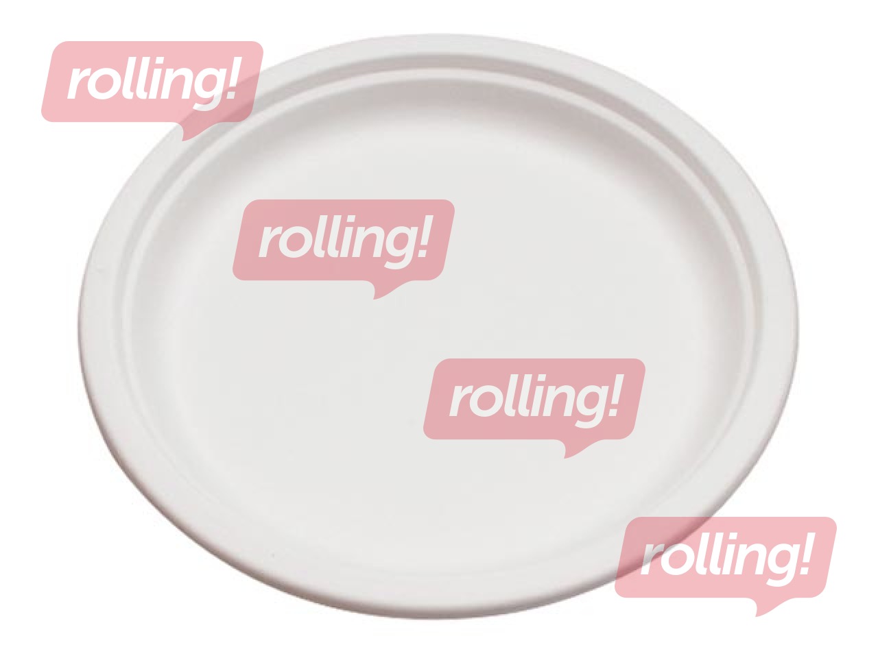 Cukuršķiedras šķīvji, 15 cm, 50 gab., balti