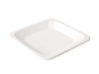 Cukuršķiedras šķīvji, 17 cm, 50 gab., balti