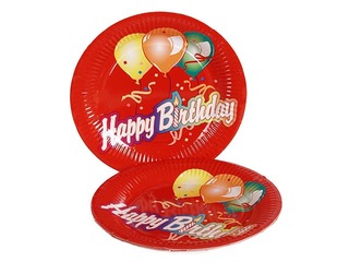 Papīra šķīvji, ø 23cm 10gab Happy Birthday