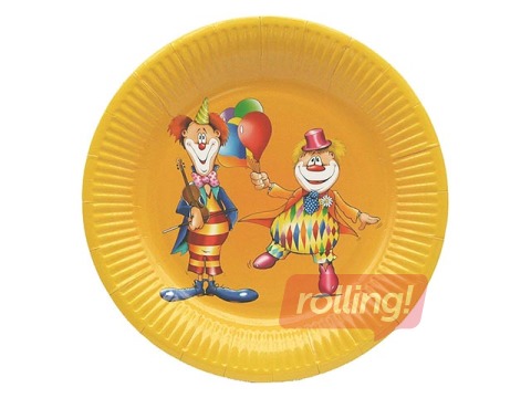 Papīra šķīvji, ø 23cm 10gab Clown