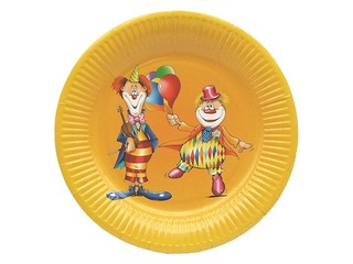 Papīra šķīvji, ø 23cm 10gab Clown