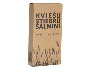 Kokteiļu salmiņi, kviešu stiebru, 13cm ø 4mm, 100gab. 