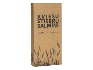 Kokteiļu salmiņi, kviešu stiebru, 20cm ø 4mm, 100gab. 