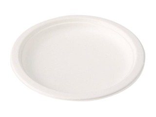 Šķīvji cukuršķiedras, 15 cm, 125 gab., balti