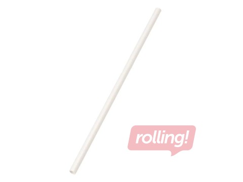 Kokteiļu salmiņi, papīra, 20 cm ø12 mm, 200 gab., balti