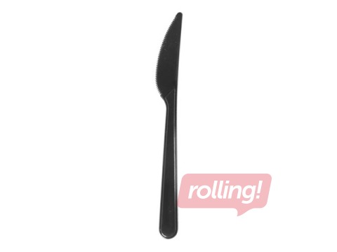 Naži plastmasas, atkārtoti lietojami, melni, 50 gab.