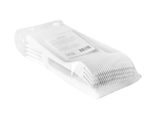 Dakšas plastmasas, atkārtoti lietojamas, baltas, 50 gab.