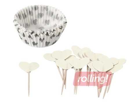 Papīra formiņas un kociņi keksiem, sirsniņas