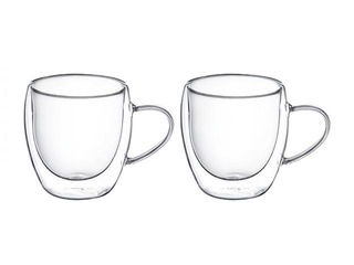 Krūze dubultsienu stikla, 2 gab, 250 ml