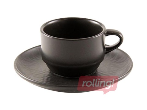 Tase ar apakštasi Matt black, porcelāna, 90ml