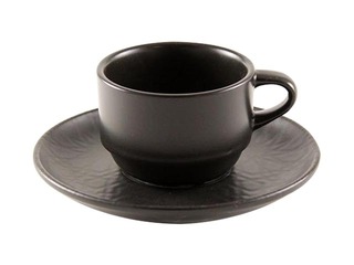 Tase ar apakštasi Matt black, porcelāna, 90ml