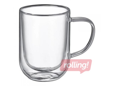 Krūze dubultsienu Mia, 2gab., stikla, 400 ml