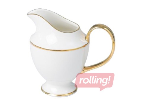 Porcelāna piena trauks, PRIMA GOLD, balta ar zelta maliņu, 250ml