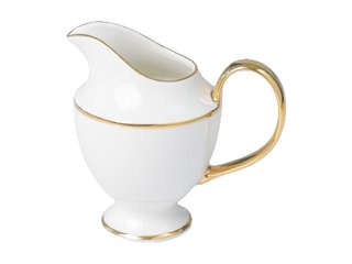 Porcelāna piena trauks, PRIMA GOLD, balta ar zelta maliņu, 250ml