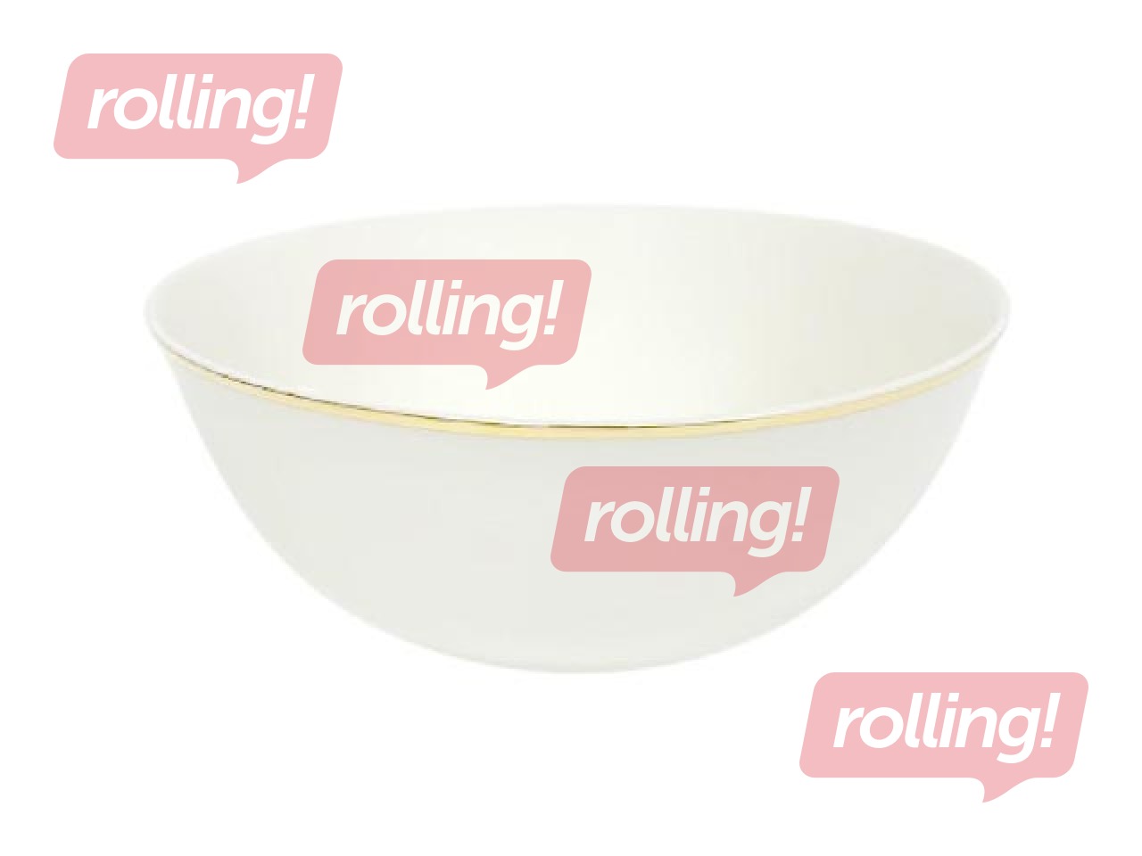 Porcelāna bļoda, PRIMA GOLD, balta ar zelta maliņu, 15cm