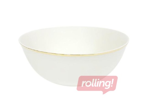 Porcelāna bļoda, PRIMA GOLD, balta ar zelta maliņu, 15cm