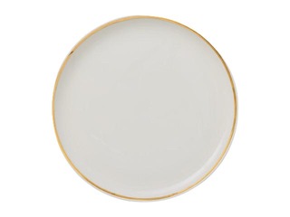 Porcelāna šķīvis, PRIMA GOLD, balta ar zelta maliņu, 21cm