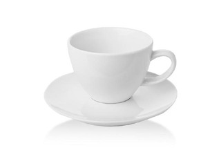 Tase un apakštase Bianco, balta, 230ml