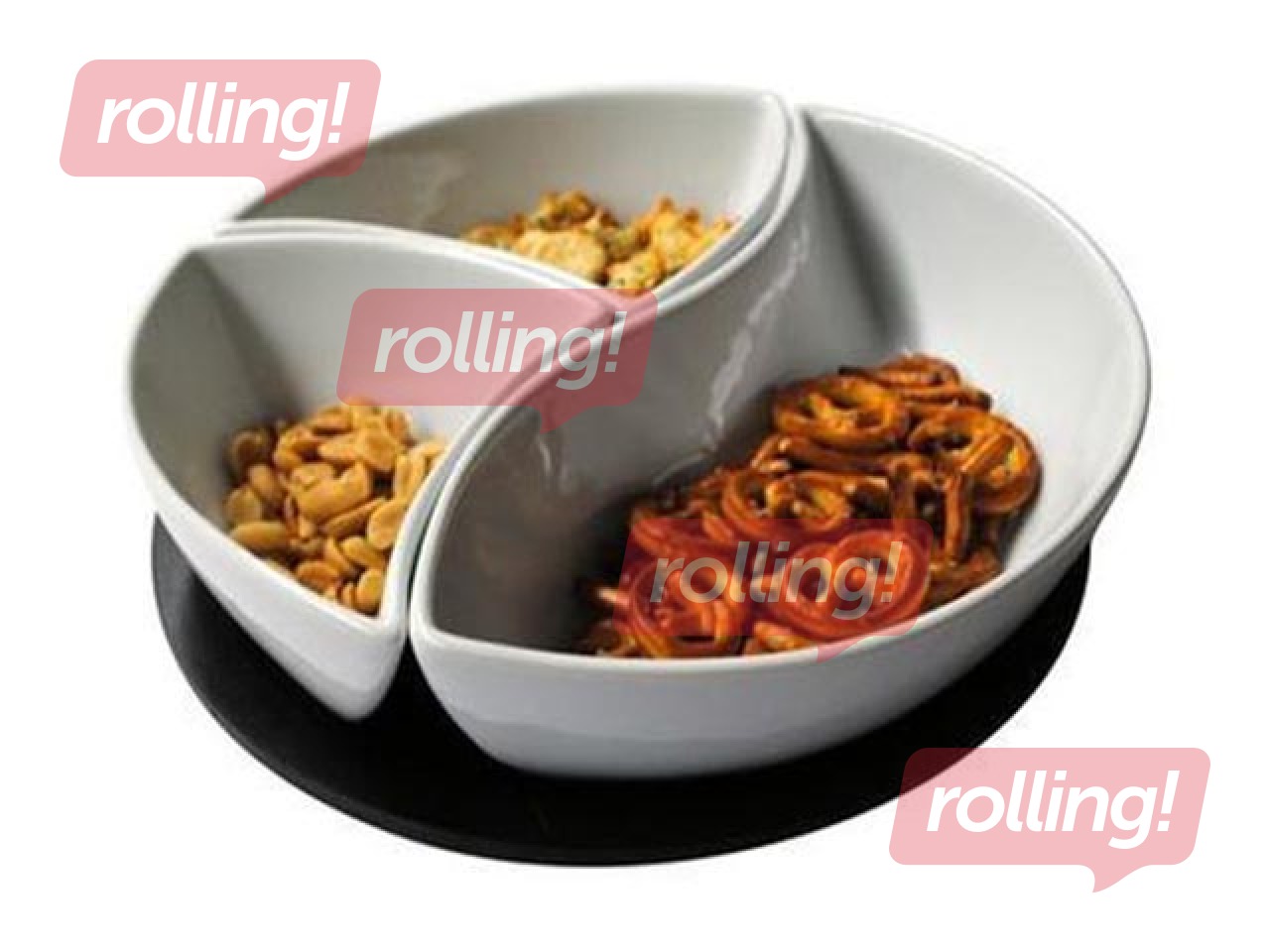 Servēšanas trauks Toro, 3 daļas koka paplāte, Ø24x7.5cm