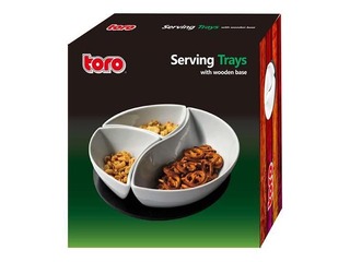 Servēšanas trauks Toro, 3 daļas koka paplāte, Ø24x7.5cm