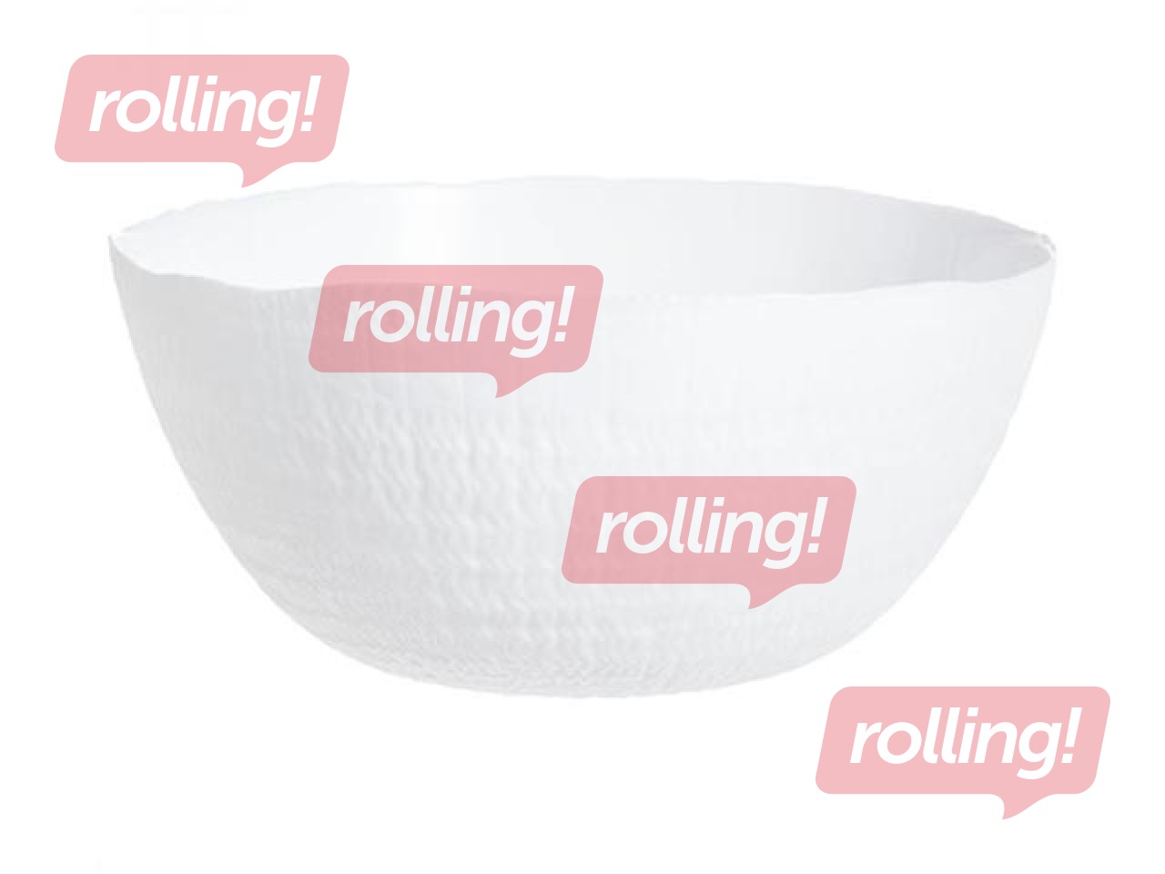 Bļoda Ammonite, stikla, 23cm, balta