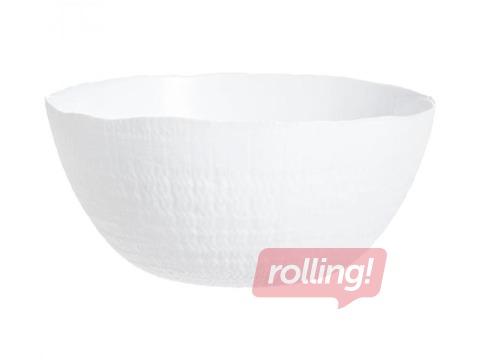 Bļoda Ammonite, stikla, 23cm, balta