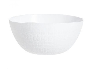 Bļoda Ammonite, stikla, 23cm, balta