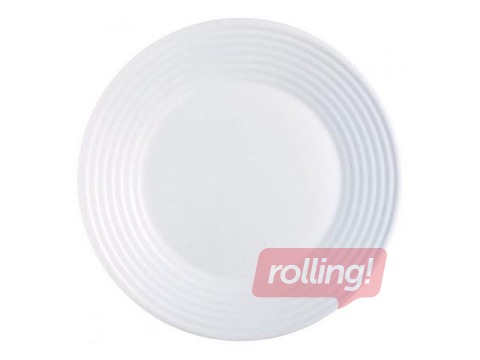 Šķīvis pusdienu Harena, stikla, 25cm, balts