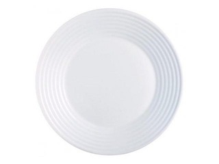 Šķīvis pusdienu Harena, stikla, 25cm, balts