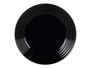 Šķīvis pusdienu Harena, stikla, 25cm, melns