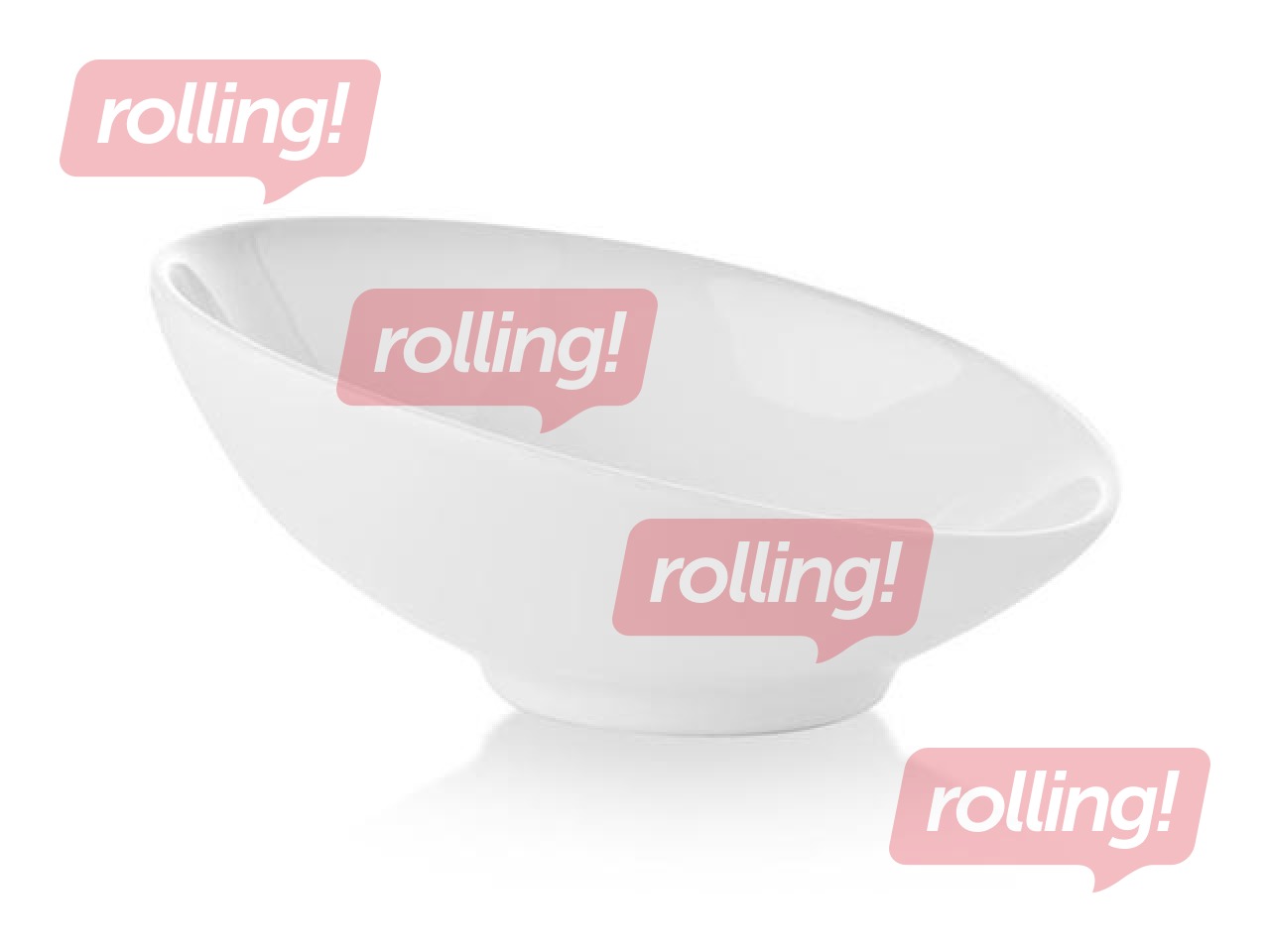 Bļoda Bianco, slīpa, balta, 18cm