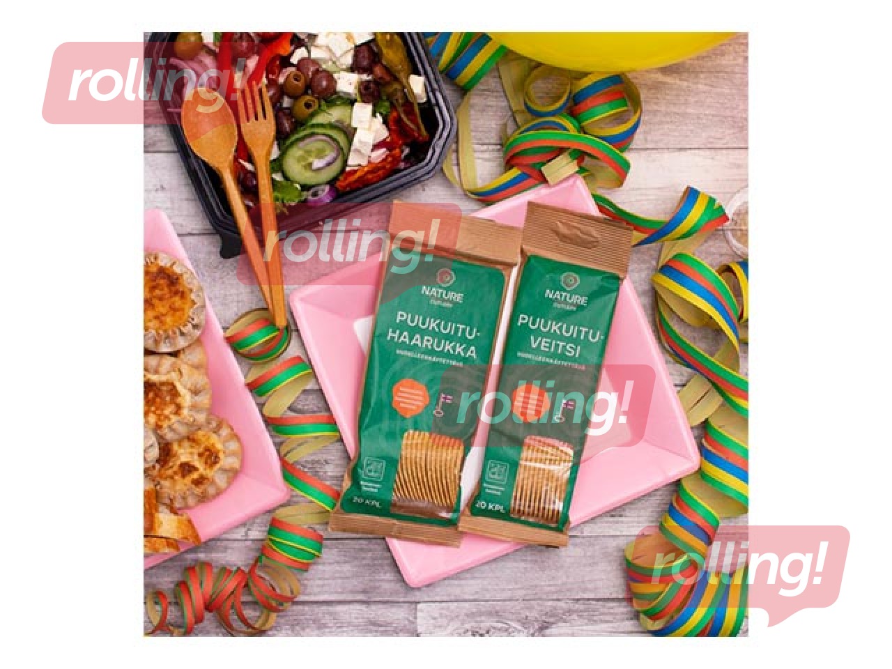 Kokšķiedras naži Nature Line, atkārtoti lietojami, 170 mm, 20 gab., brūni