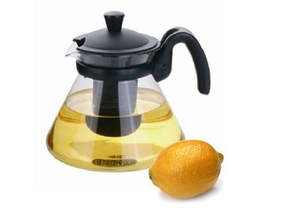 Tējkanna Scole, stikla ar plastmasas sietu, 1.4 l