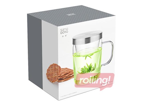Tējas krūze ar stikla filtru 3in1, Samadoya, S014B, 500ml