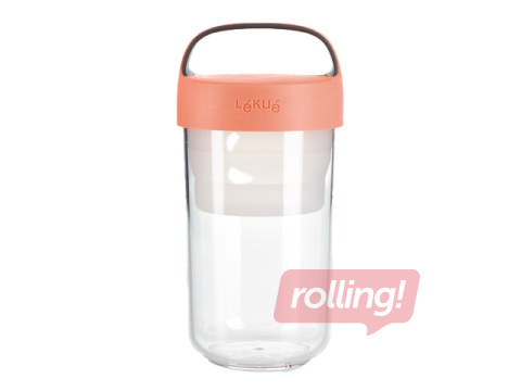 Ēdiena trauks Lekue, To Go, koraļļu krāsa, 600ml