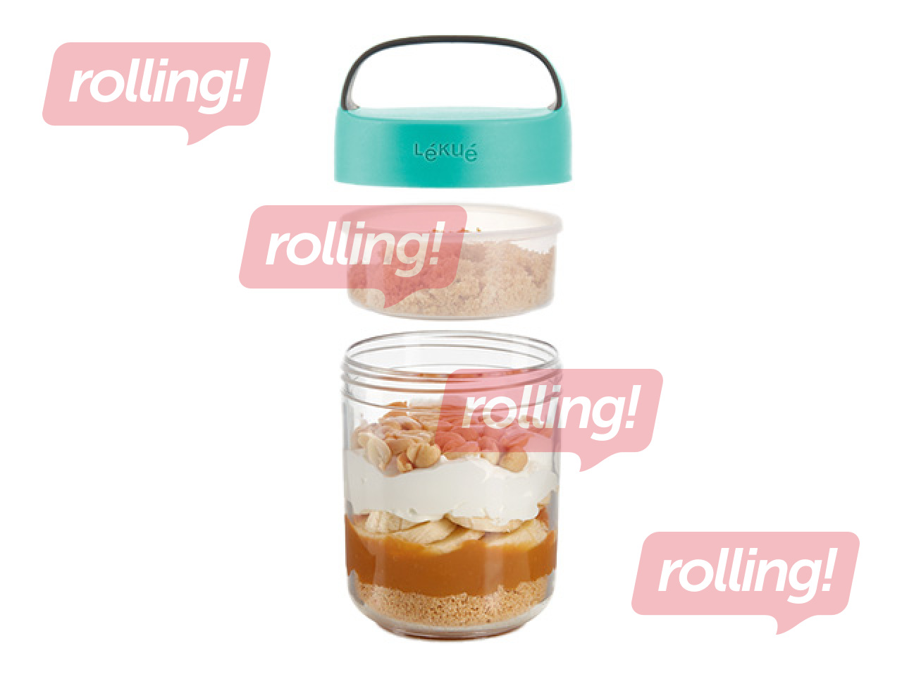 Ēdiena trauks Lekue, To Go, zila krāsa, 400ml