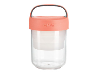 Ēdiena trauks Lekue, To Go, koraļļu krāsa, 400ml