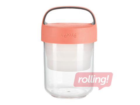 Ēdiena trauks Lekue, To Go, koraļļu krāsa, 400ml