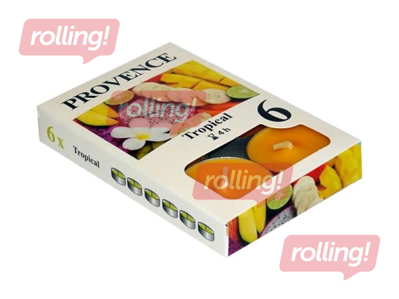 Sveces tējas ar tropu ziedu aromātu, oranžas, 6 gab.