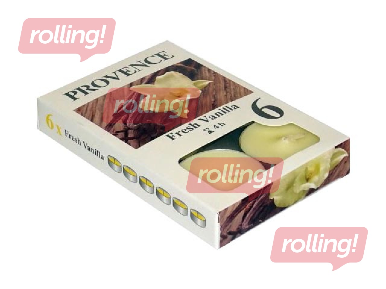 Tējas sveces ar vaniļas aromātu, dzeltenas, 6 gab.