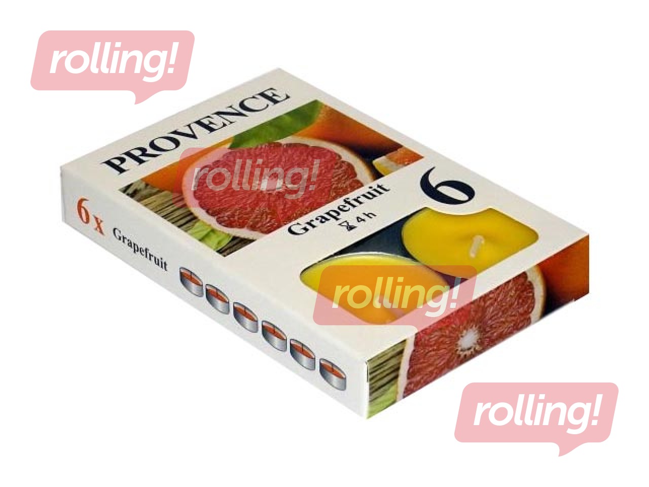 Tējas sveces ar greipfrūtu aromātu, dzeltenas, 6 gab.