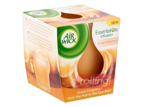 Aromatizētā svece stikla glāzē Air Wick Orange&Festive Spice, 30-35h