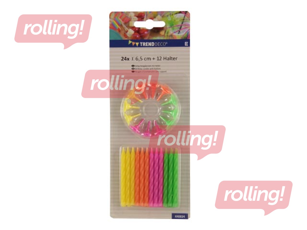 Sveces dzimšanas dienas, dažādas krāsas, 24 gab.