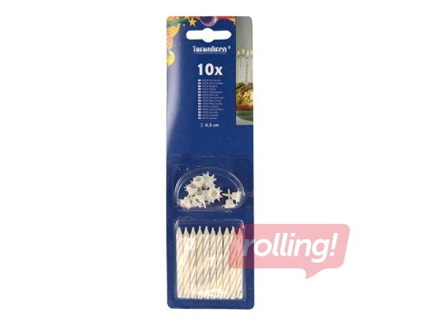 Sveces dzimšanas dienas, baltas, 10 gab.