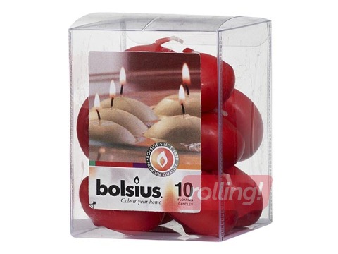 Sveces peldošās, sarkanas, 10 gab.
