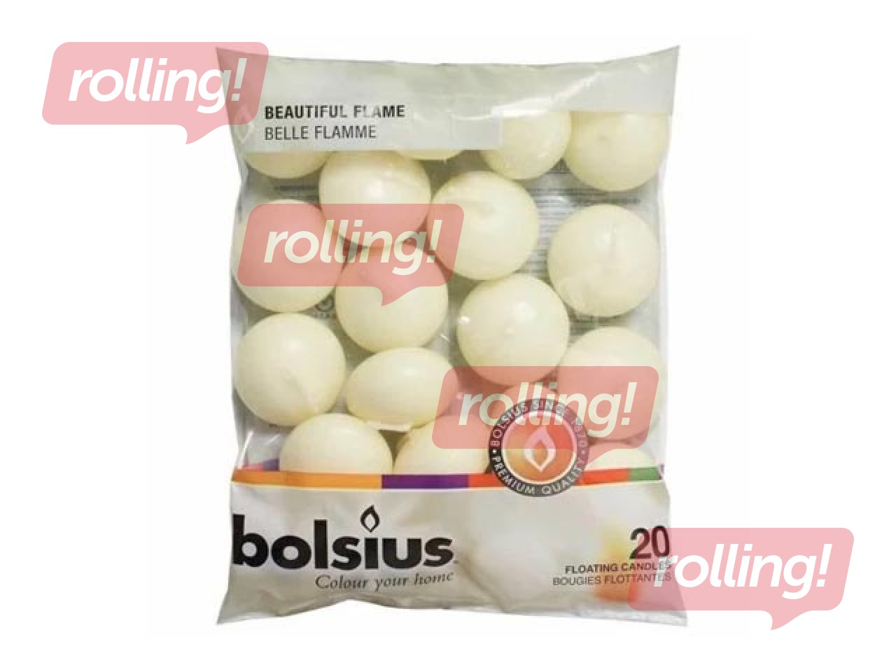 Peldošās sveces, baltas, 4.5h, 20 gab.