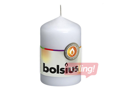 Svece Bolsius, cilindra, balta, ø4.8x8cm