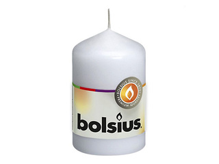 Svece Bolsius, cilindra, balta, ø4.8x8cm