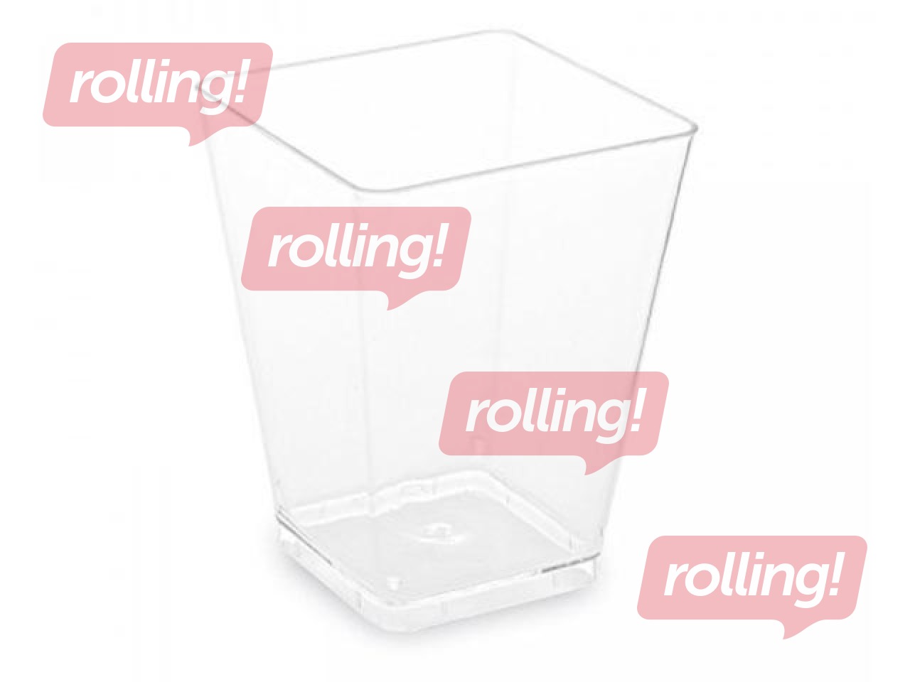 Trauki uzkodām, 5.8x5.8 cm, h-7.6 cm, plastmasas, 20 gab.